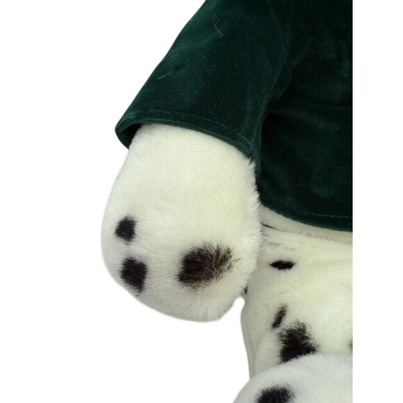 1996 Commonwealth Plush stuffed Dalmatian Xmas dog w/ green coat & red bow tie - Picture 14 of 16